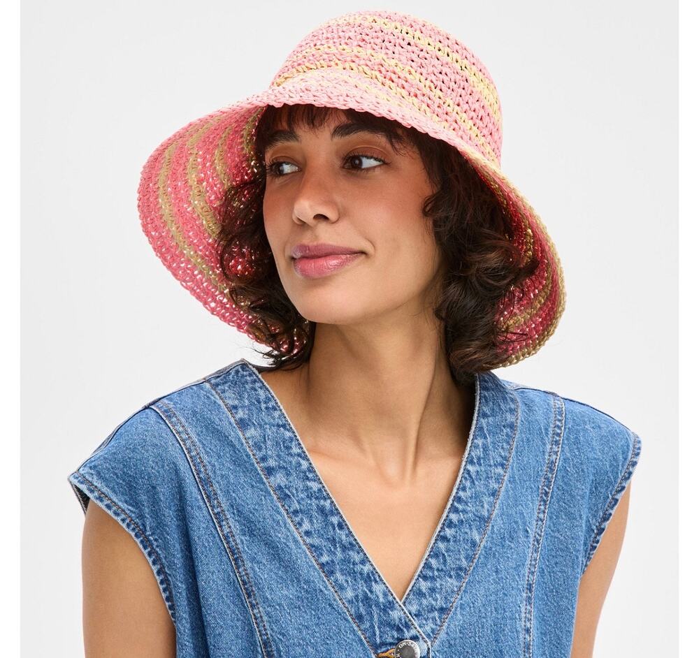 New on 34th crochet bucket hat pink